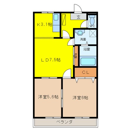 コーポあすかⅠの物件間取画像